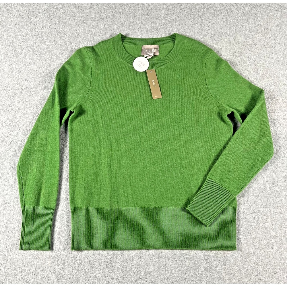 J.Crew BA400 100% Cashmere Classic-fit Women Crewneck Sweater in Jungle Green XS